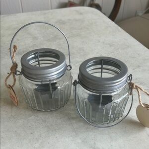 Silver Glass Lantern Set